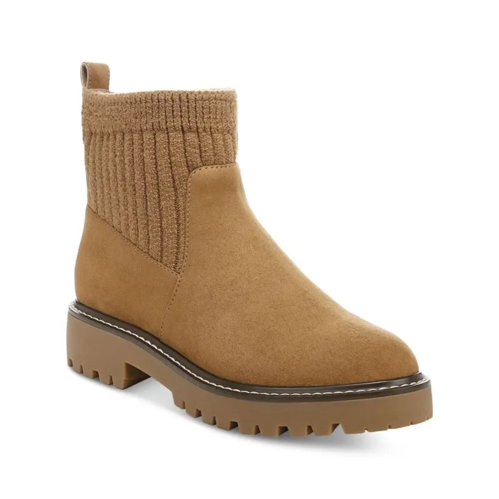 GIANI BERNINI Womens Beige Lug Sole Cushioned Maxxine Round Toe Booties 6 M